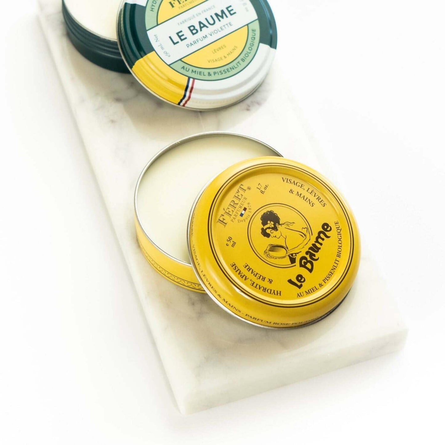 Feret Parfumeur Le Baume Multi-Purpose Balm – Rose Poudré – Deeply Hydrating Moisturizer for Dry Cracked Skin, Lips & Cuticles - Natural Lip Balm with Shea Butter & Honey – 50ml/1.7 Ounce
