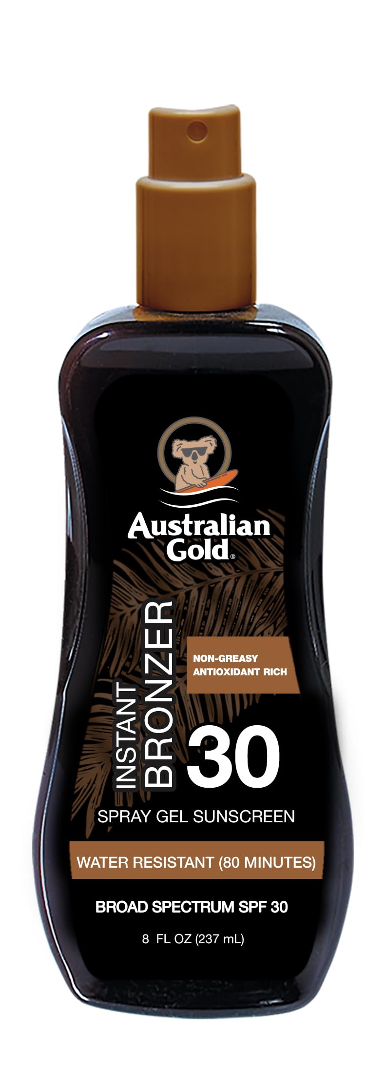 Australian Gold Spray Gel Sunscreen with Instant Bronzer SPF 30,8 Ounce | Moisturize & Hydrate Skin | Broad Spectrum-| Water Resistant-| Non-Greasy-| Oxybenzone Free-| Cruelty Free,(Pack of 6)