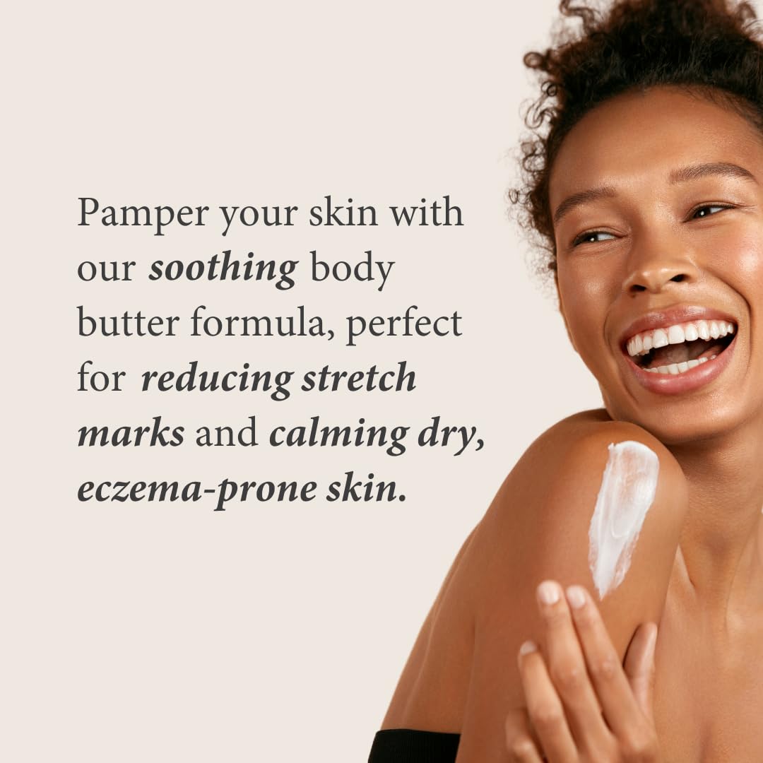Shea Radiance P.U.R.E. Whipped Shea Butter with Colloidal Oatmeal - Whipped Body Butter Blended with Skin Soothing Oatmeal & Moisturizing Rice Bran Oil | Lavender Bliss (7 oz)