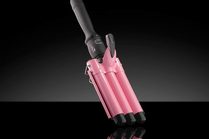 Alure Three Barrel Curling Iron Wand Hair Waver with LCD Temperature Display - 1 Inch Ceramic Tourmaline Triple Barrels, Dual Voltage Crimp