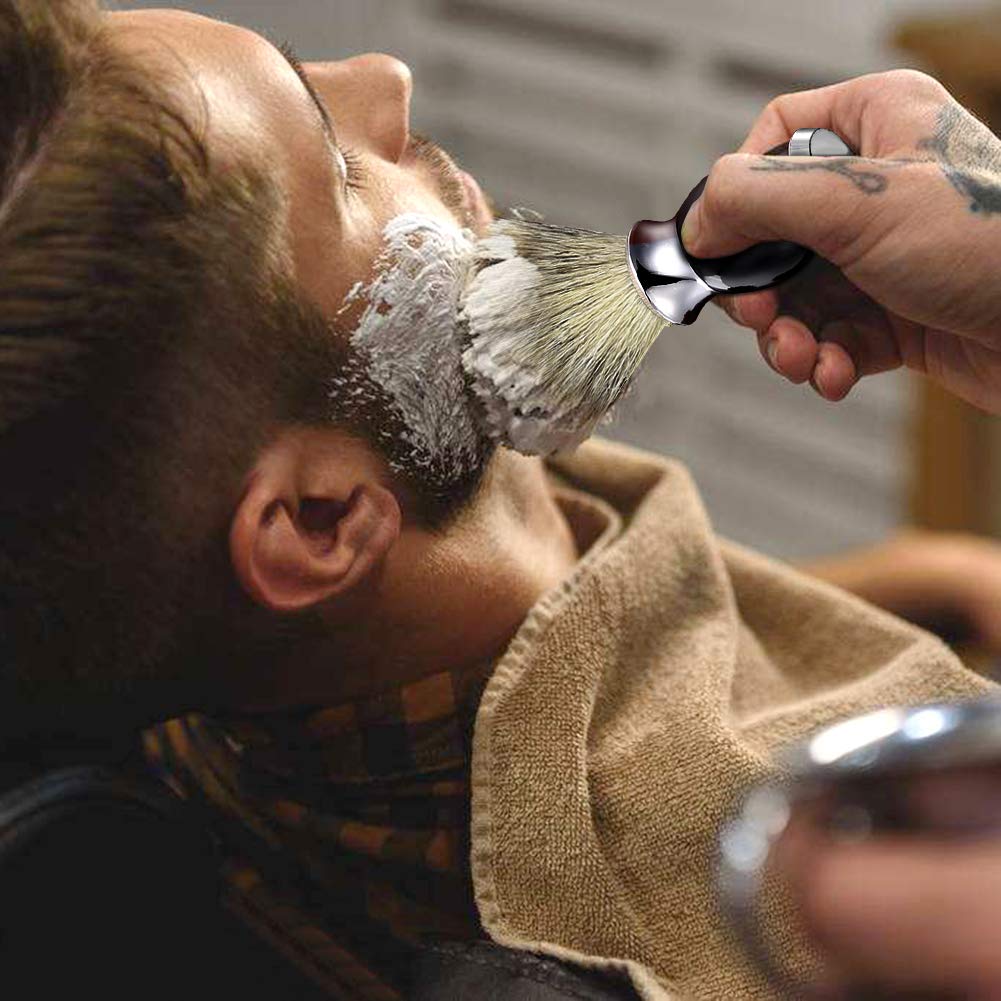 GRUTTI Shaving Set, Shaving Stand & Soap Bowl &Brush, Deluxe Safety Mens Razor Holder with Non Slip Base Shaving Kit for Men Boyfriend Husband Dad Birthday Fathers Day Gift
