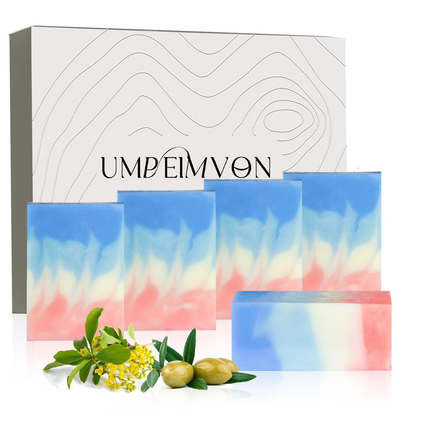 Umpeimvon Turmeric Soap Bar for Face and Body, Organic Tumeric Soap Natural Handmade Bar Soap Cold Process with Moisturizing Olive Oil, Nourish and Soothe Face Body for Radiant Glow, 3.53 oz