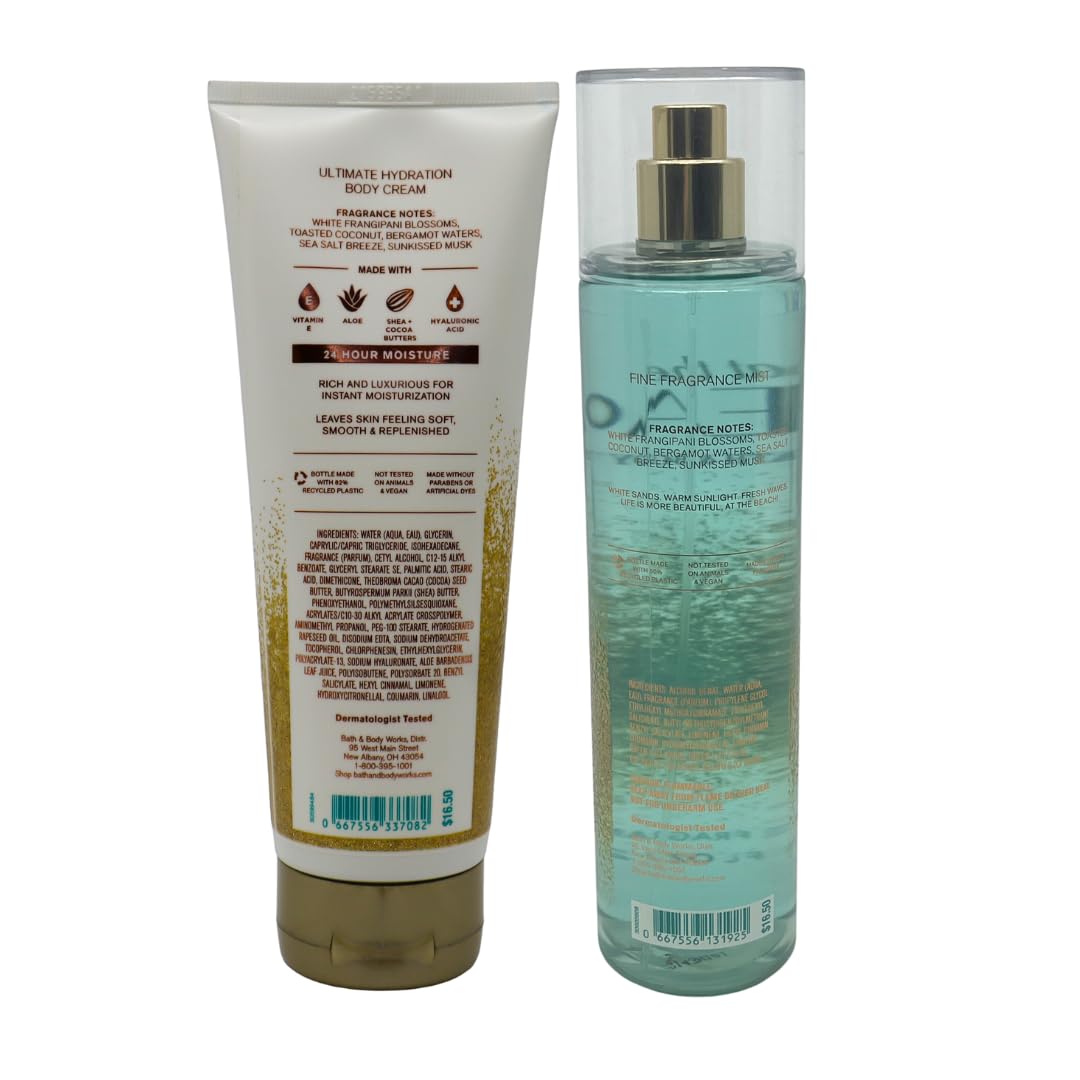 Bath & Body Works At the Beach - Gift Pack for Holiday - Mist 8oz and Body Cream 8oz