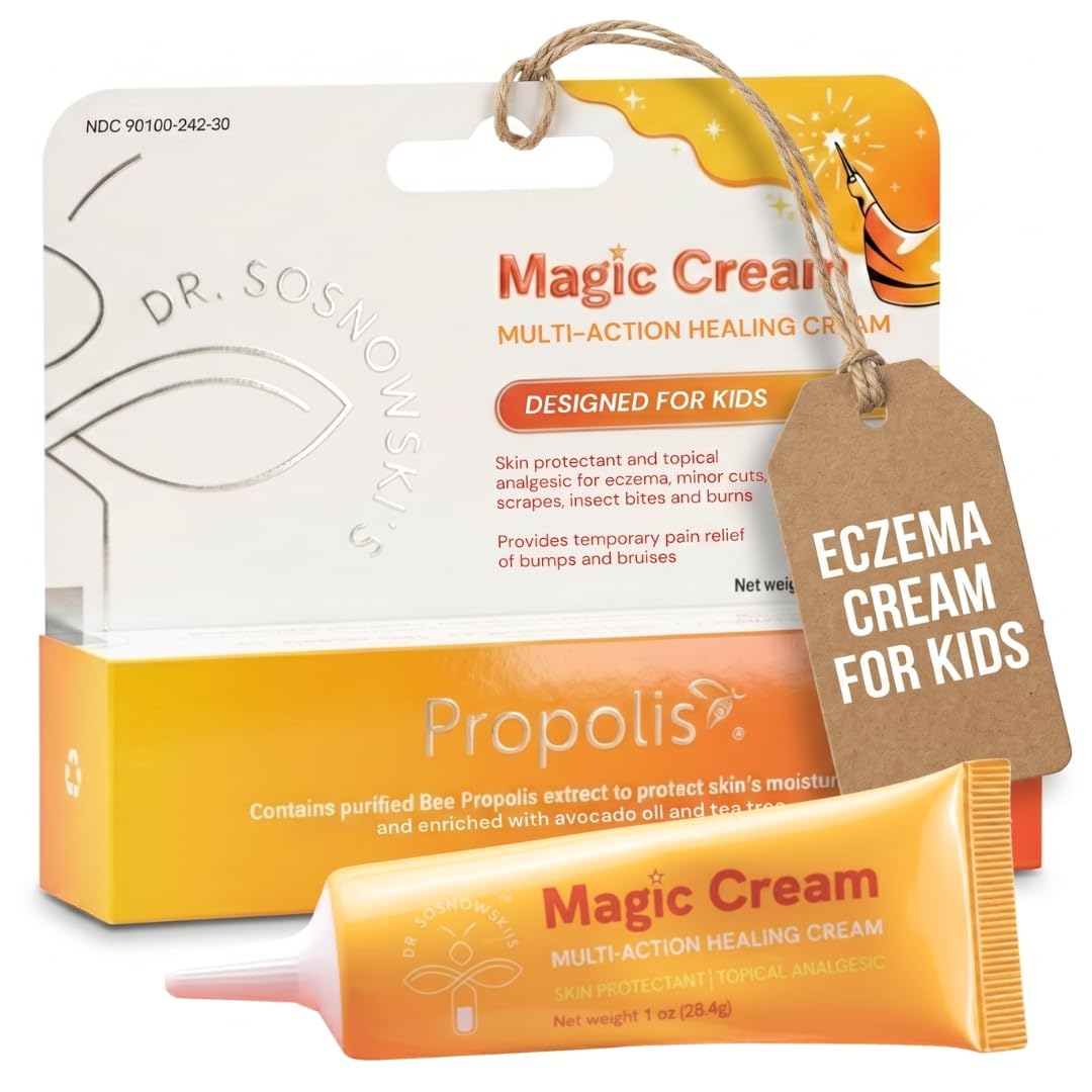 Dr. Sosnowski’s Magic Cream | Kids Eczema Cream & Anti Itch Relief | Multi-Action Topical for Rashes, Insect Bites & More | Propolis, Colloidal Oatmeal & Camphor | No Steroids or Antibiotics | 1oz