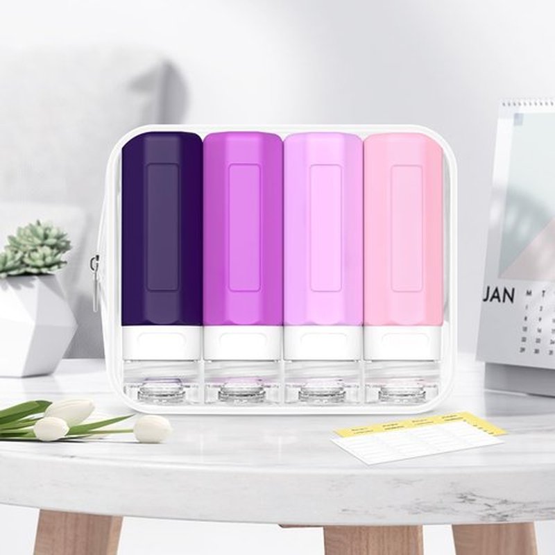 Redfly Travel Bottles for Toiletries, 3oz Tsa Approved Travel Size Containers, BPA Free Leak Proof Travel Containers for Toiletries, Refillable Travel Accessories for Shampoo Conditioner Purple