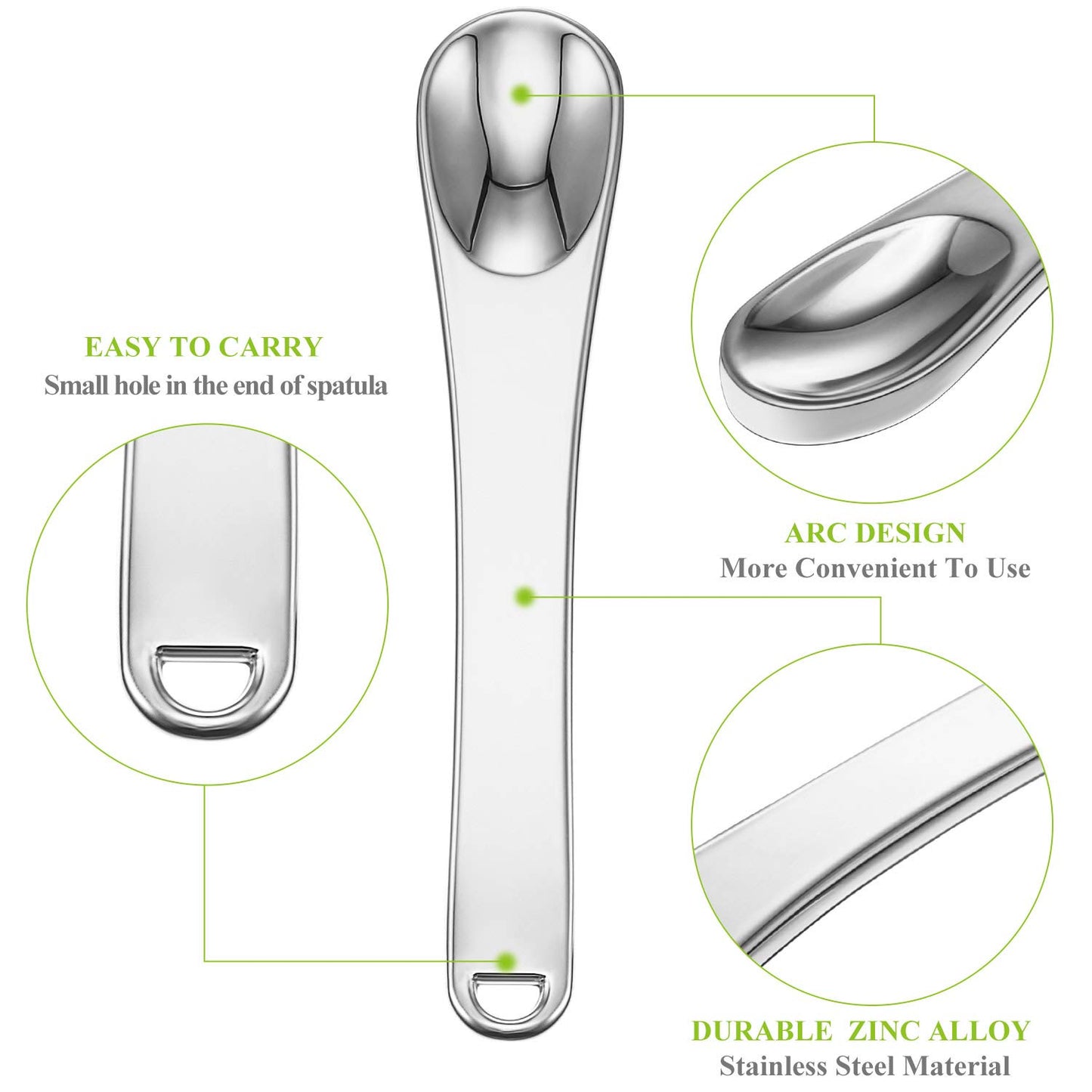 8 Pieces Skincare Spatula Metal Cosmetic Spatulas Makeup Applicator Mini Beauty Scoop Facial Cream Mask Spoon for Mixing and Sampling (Silver)