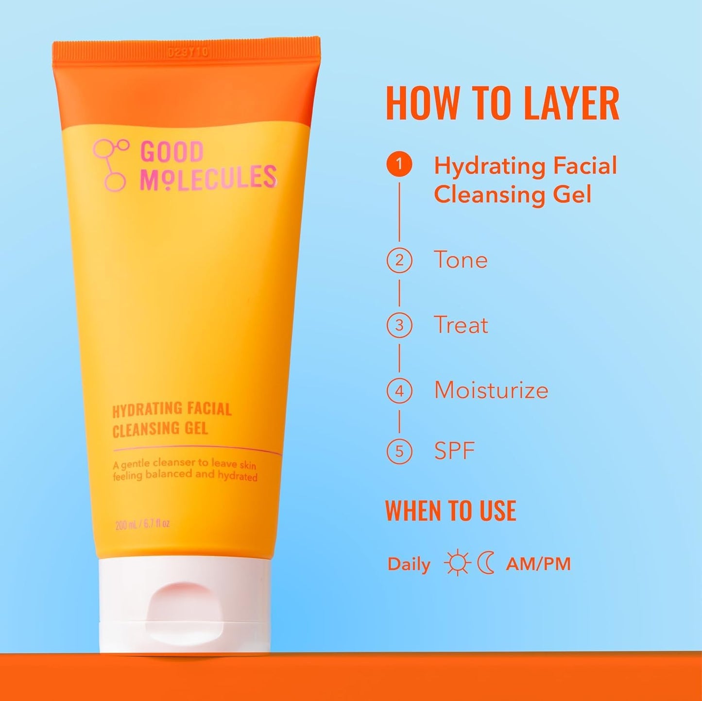Good Molecules Hydrating Facial Cleansing Gel, Gentle Face Wash, Pack of 2
