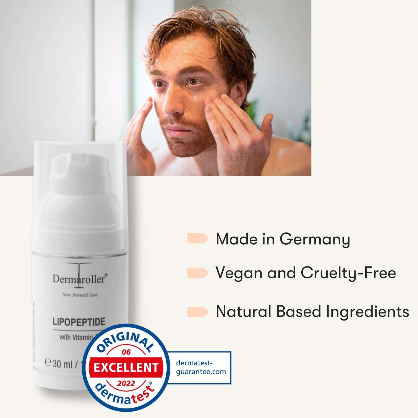 Dermaroller, New Natural Line Lipopeptide Night Cream Hyaluronic Acid Vitamin A and Shea Butter Combine to Moisturize and Repair Tired Stressed Skin Helps to Reduce Fine Wrinkles oz, 1.01 Ounce