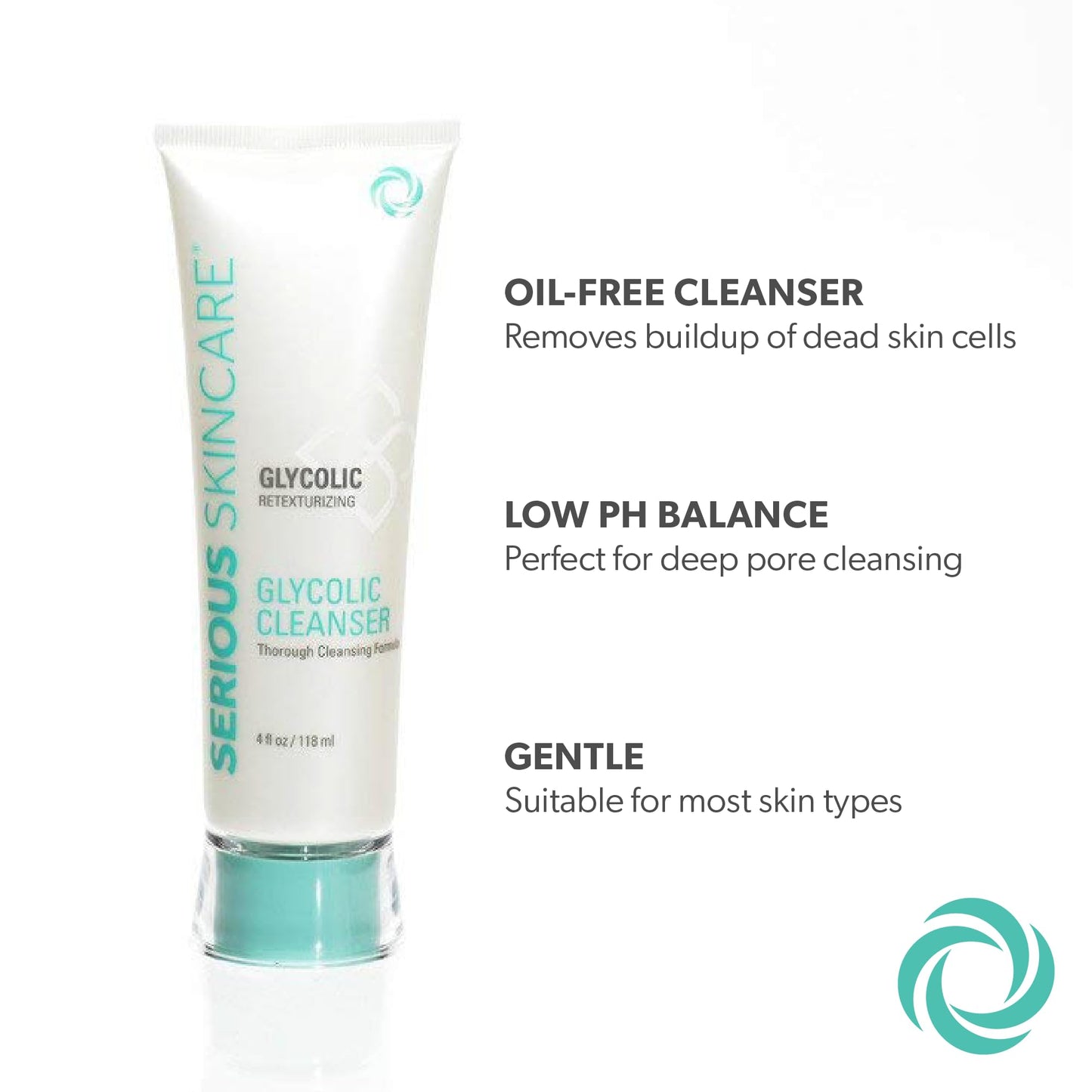 Serious Skincare Glycolic Skin Renewal Set - Retexturizing Serum - Facial Moisture Cream - Face Wash Cleanser - Balancing Blue Tansy Extract - Improve Appearance of Lines, Wrinkles and Enlarged Pores