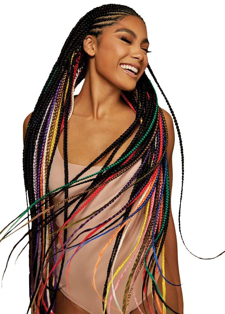 [3 PACK DEAL] Outre X-PRESSION Ultra Braid Pre-streteched Braid 42" 3X (3 Packs, Indigo)