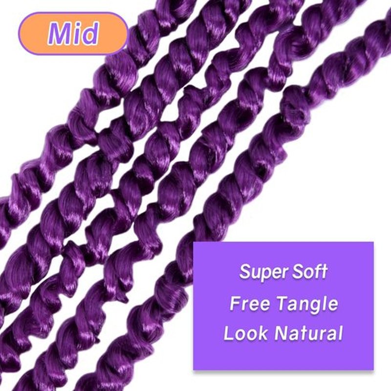 LOCSBYHAND 30 Inch Long Pre-looped/twisted Passion Twist Crochet Hair 4 Packs for Mixed-color Using (4 Packs, Purple)