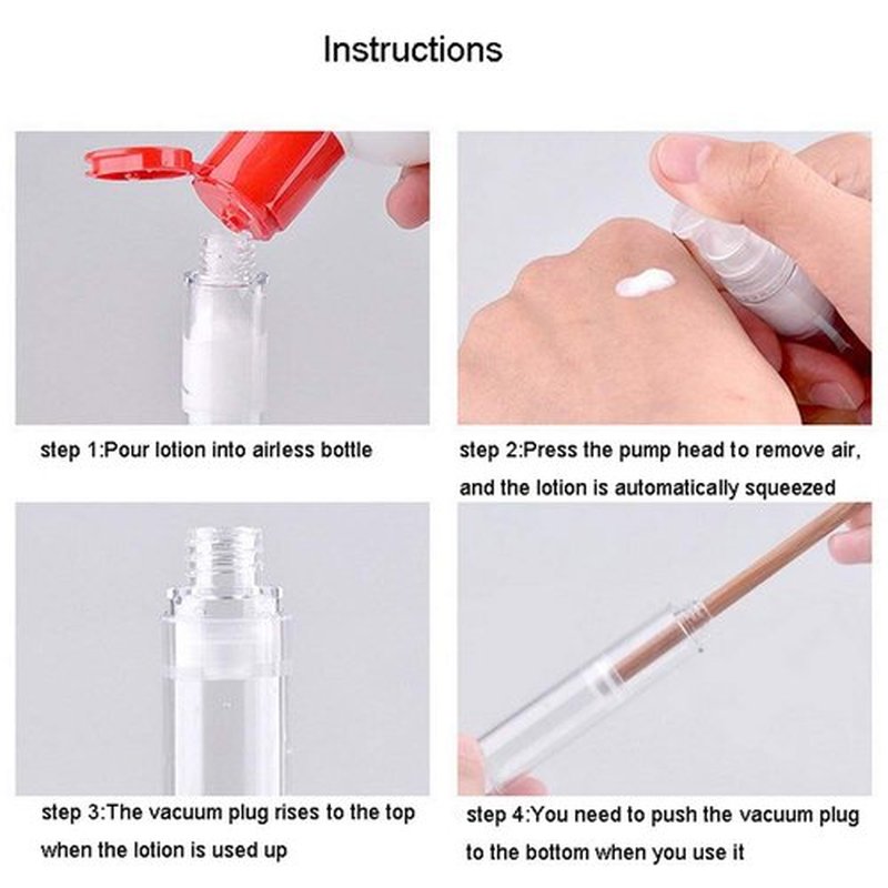 Wresty 12 Pcs Vacuum Lotion Bottles Plastic Empty Airless Pump Bottles Travel DIY Cosmetic Cream Pump Bottles Makeup Foundation Toiletries Liquid Vacuum Container (15ml)