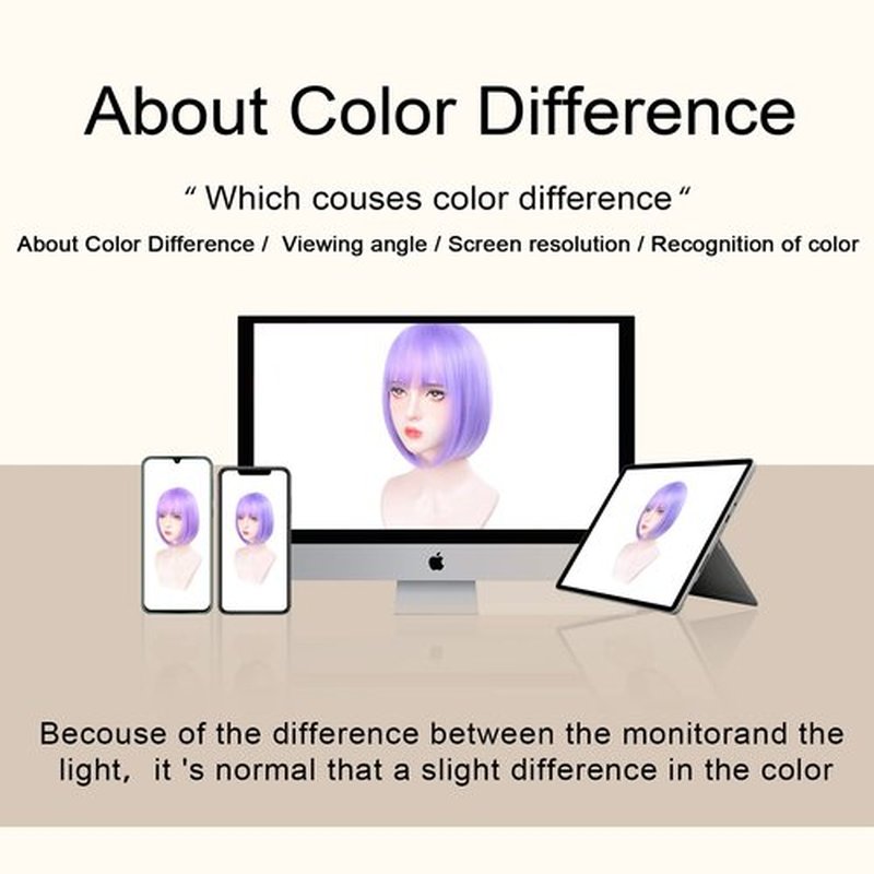 Short Bob Wigs With Bangs - Straight bob wig for women Lavender Purple 12inch Synthetic wig Heat Resistant Fiber Hair Natural and stylish look suitable for cosplay parties…