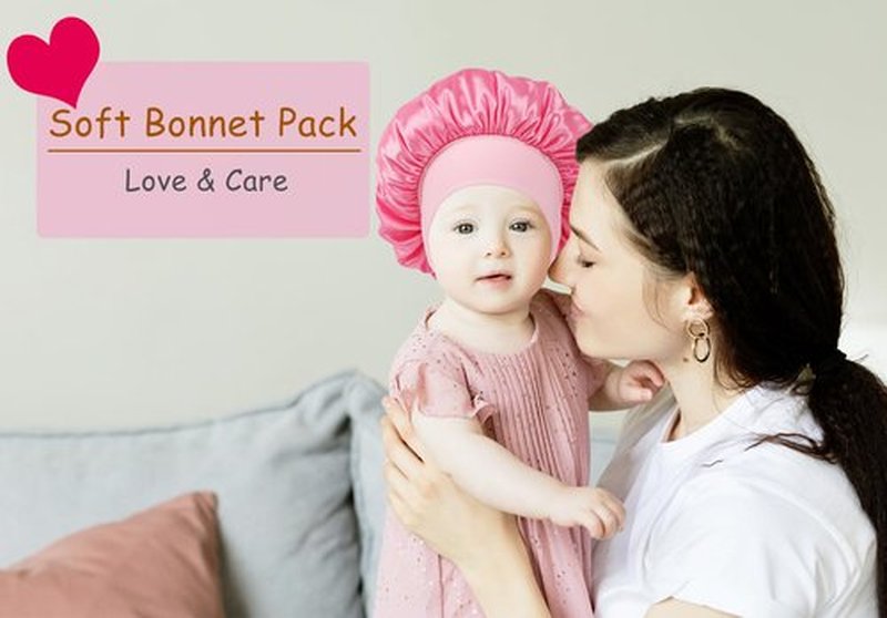 3 PCS Kids Bonnets for Girls,Silk Bonnet for Sleeping Kids,Bonnet for Kids,Toddler Bonnet for Boys and Girls,Small