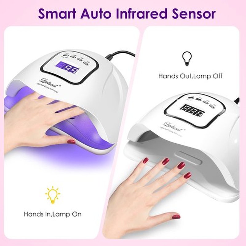 UV Gel Nail Lamp,150W UV Nail Dryer LED Light for Gel Polish-4 Timers Professional Nail Art Accessories,Curing Gel Toe Nails