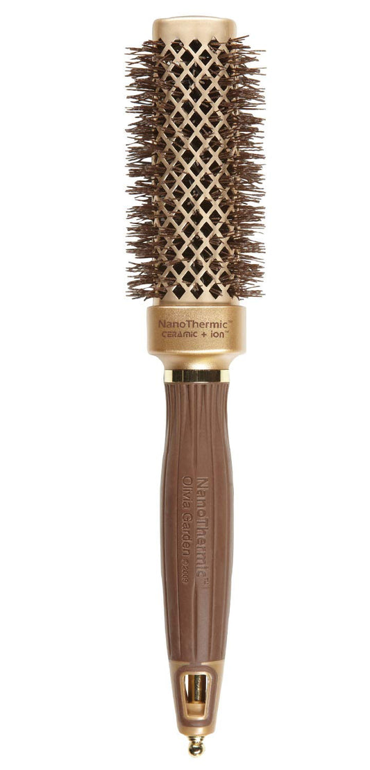 Olivia Garden NanoThermic Ceramic + Ion Square Shaper Thermal Hair Brush - Not Electrical - Professional Blowout Brush for Normal to Thick Hair
