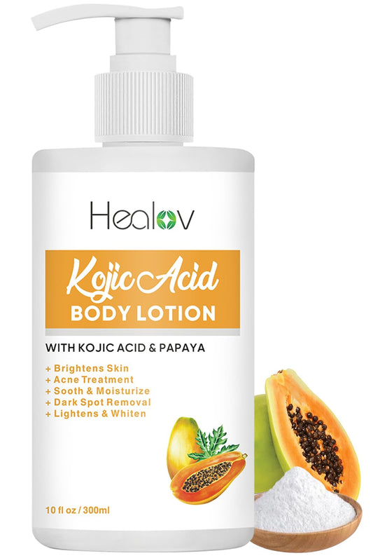 Kojic Acid Lotion - Skin Brightening Body Lotion for Dark Spots, Hyperpigmentation | Reduces Acne & Scars, Even Skin Tone