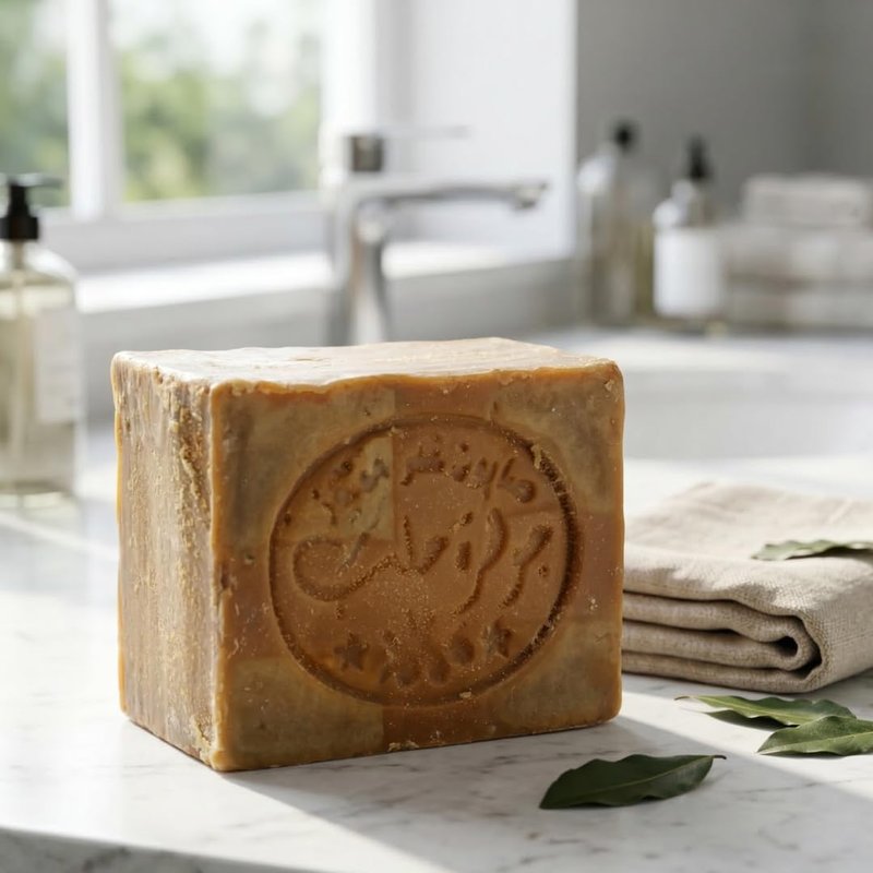 Aleppo Soap Bar - Handmade Natural Soap with 10% Laurel Oil & 90% Olive Oil | Moisturizing for Sensitive Skin - 7 oz