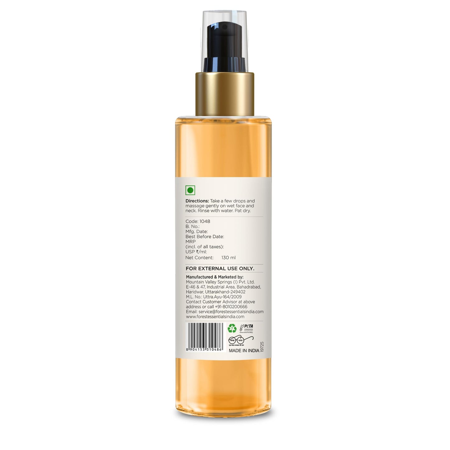 Forest Essentials Delicate Facial Cleanser Mashobra Honey, Lemon & Rose Water 130 ml (Face Wash)