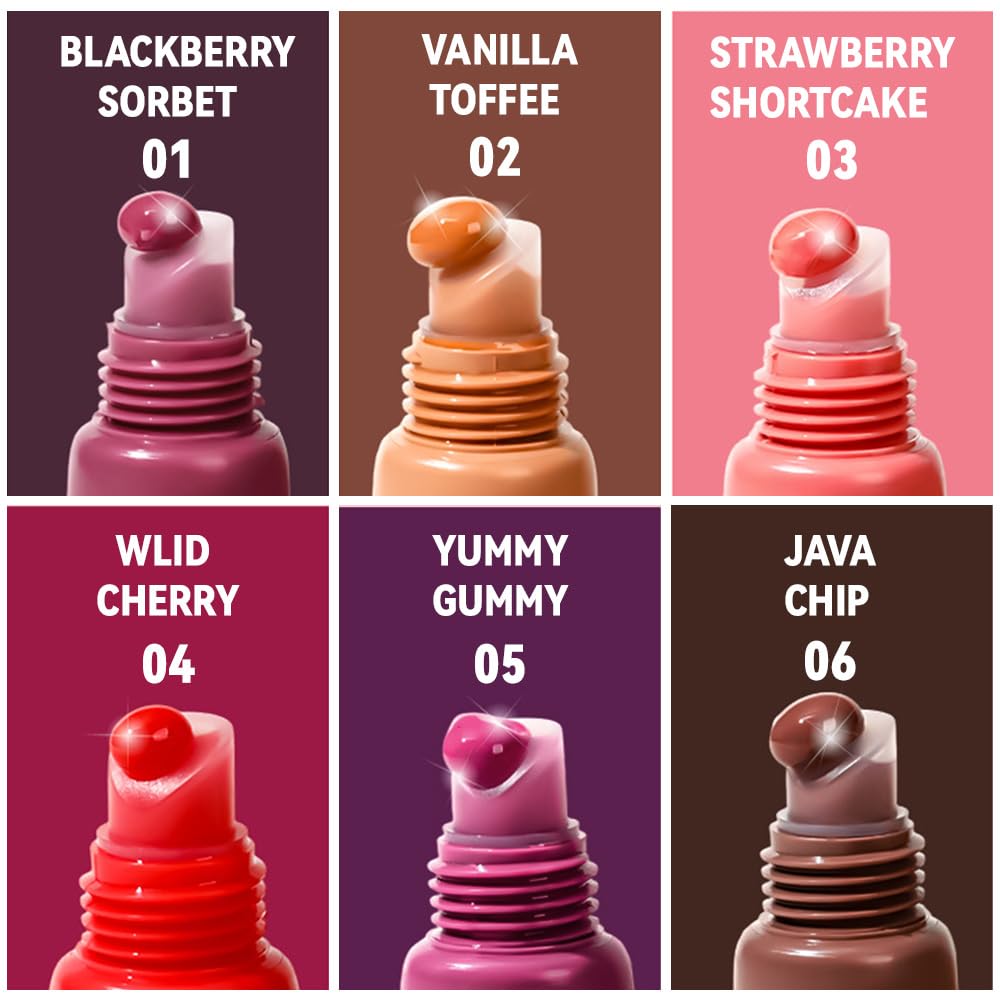 HHLTOH 4Pcs Summer Lip Butter Lip Balm Glow Reviver Lip Gloss, Melting Lip Serum, Ultra-Hydrating Natural Vegan Lip Balm, Sheer-Tinted Shine & Hydration, Soothes & Softens Dry Lips (01+02+04+05)