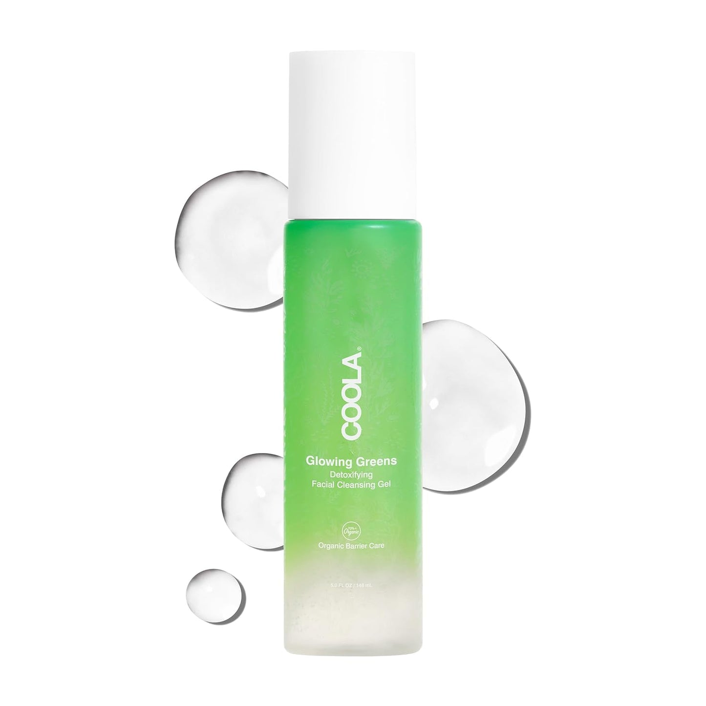 COOLA Organic Glowing Greens Facial Cleanser - Vegan, Gluten-Free, Aloe Vera Infused for Skin Barrier Protection