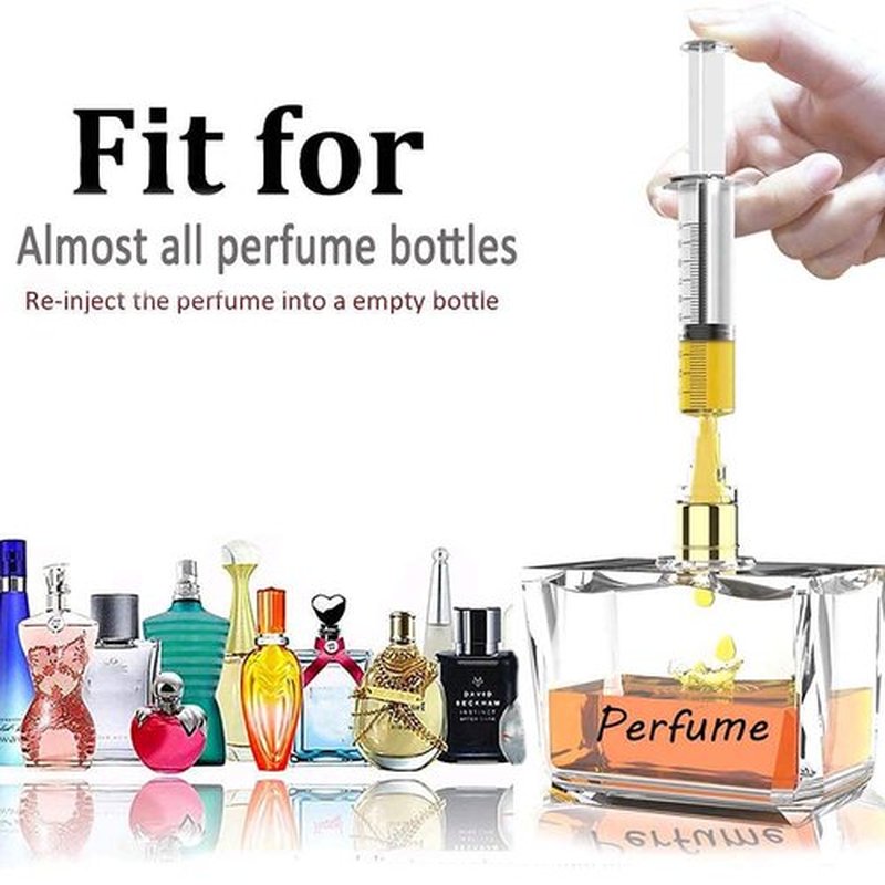 5 Packs 10ml Plastic Measuring Syringe With 5 Injector Kit, No Needle Perfume Dispenser Pump Perfume Refill Tool Perfume Decanting Supplies for Travel Empty Perfume Bottles