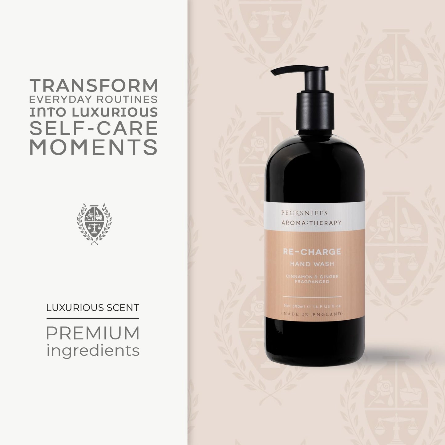 Pecksniff's Hand Wash Liquid Hand Soap, Aroma:Therapy Re-Charge, 500 ml