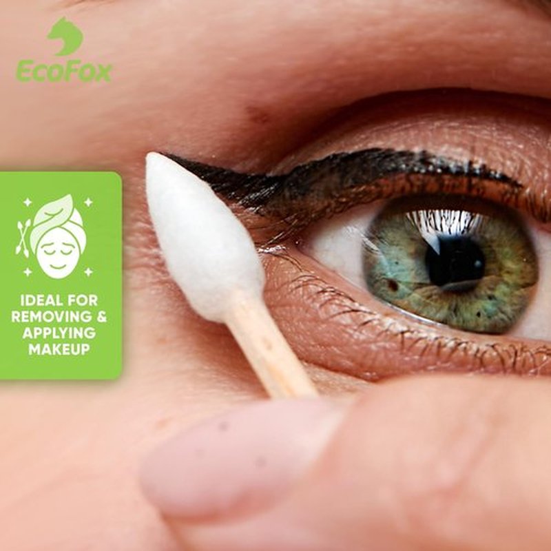 Precision Tip Cotton Swabs 500 Count | Organic & Biodegradable Pointed Cotton Buds | 100% Eco-Friendly & Natural | Perfect for Makeup, Fine Cleaning, Art