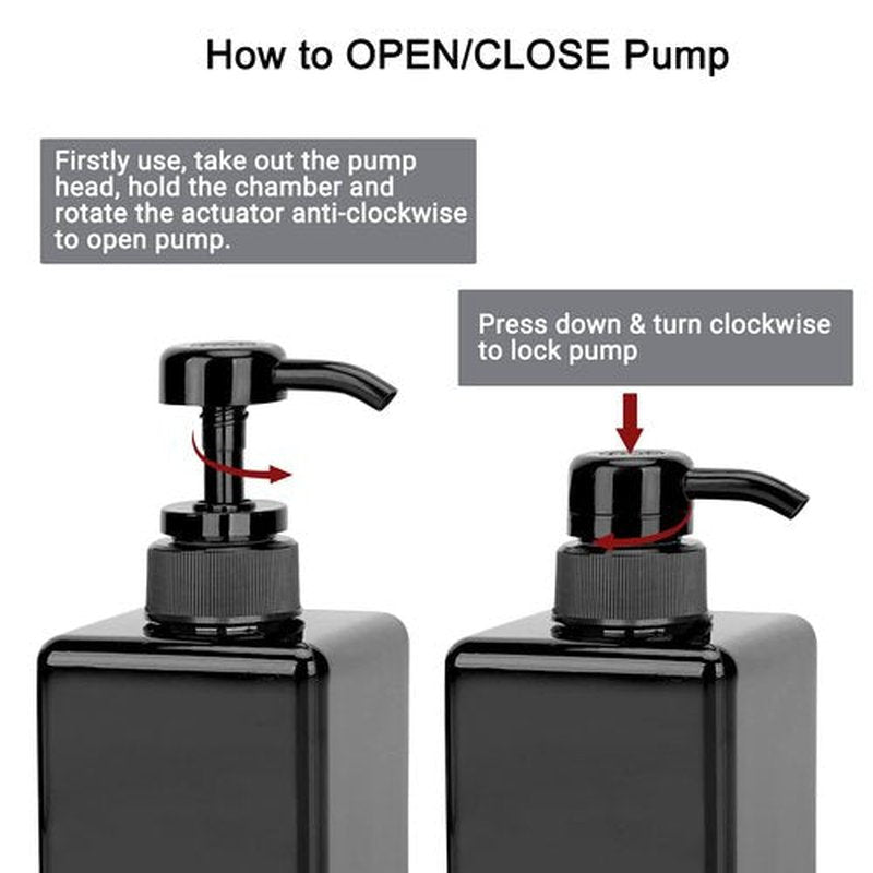 Suream Plastic Shampoo Bottles with Pump 15oz/450ml, Black Bathroom Shampoo and Conditioner Dispenser, Refillable Reusable Empty Pump Press Bottle for Shower, Massage Oil, Lotion, Liquid Soap, 3Pack