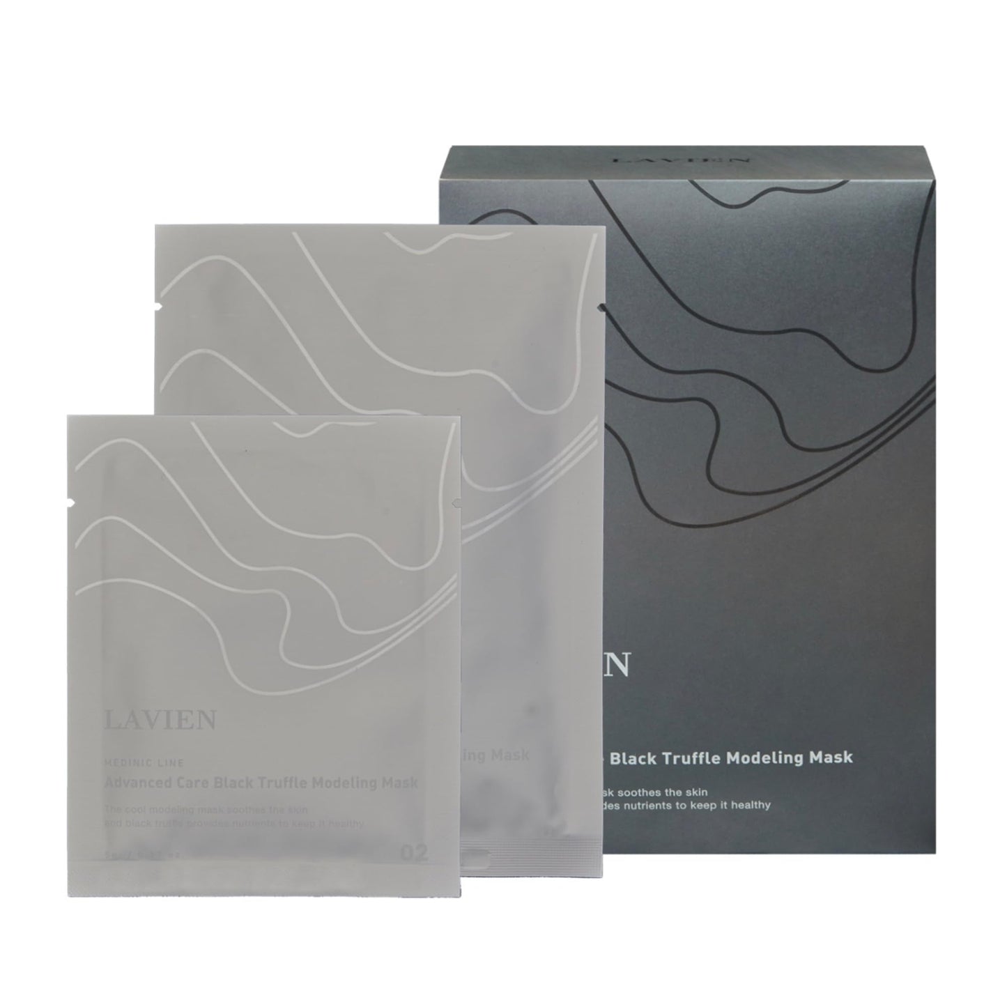 LAVIEN Black Truffle Peel Off Face Mask - Korean Modeling Mask with Truffle Extract for Pores & Deep Hydration - Luxury Spa Facial Mask at Home - 5 Pack