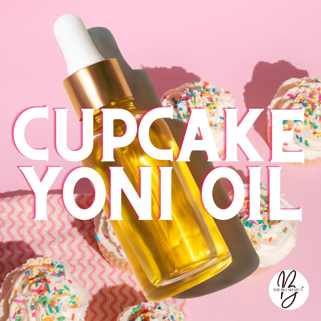 The Blush Spot -Cupcake Yoni Oil for Women – Feminine Intimate Oil for pH Balance, Ingrown Hairs & Moisturizing – Sweet Scented Natural Vaginal Oil for Daily Feminine Care Scented NOT Flavored