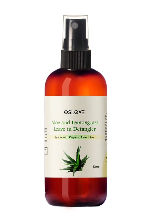 Oslove Aloe and Lemongrass Leave in Detangler Spray-made with organic aloe juice- 12oz