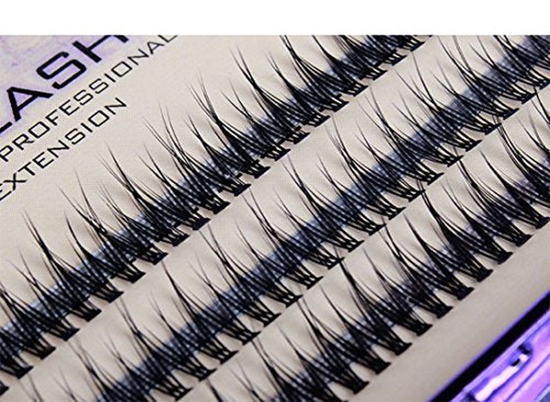 BODERMINCER 8-16mm to Choose Fish Tail Design 120pcs Thickness 0.1mm C Curl 12 Root Women Lady Individual Black False Eyelash Cluster Eye Lashes Extension Tools (10mm)