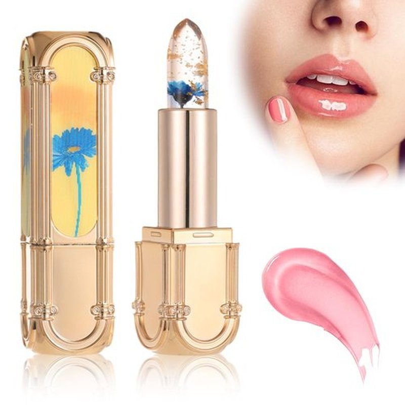 YAUNJI Crystal Jelly Flower Color Changing Lipstick, 2024 New Long Lasting Nutritious Lip Balm Lips Moisturizer Magic Temperature Color Change Lip Gloss (AA, 1)