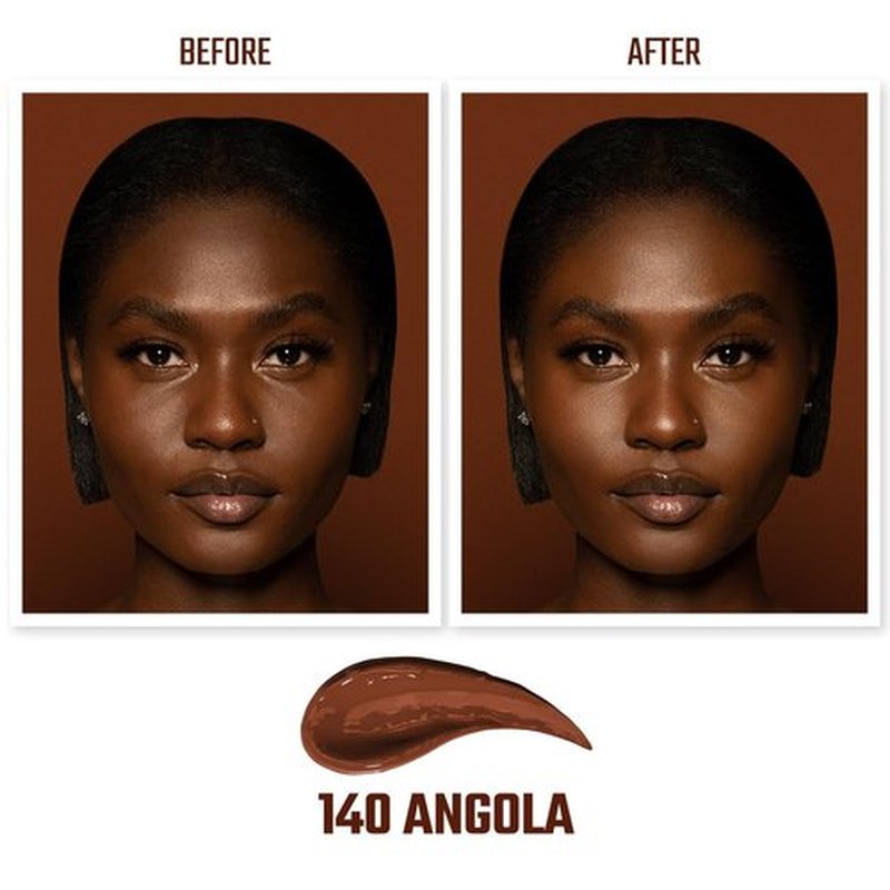Juvia's Place I Am Magic Velvety Matte Liquid Foundation 140 - Angola - Deep Dark w/Warm Undertone, Makeup Foundation Full Coverage, Lightweight, Long Wear, Velvety Matte Finish