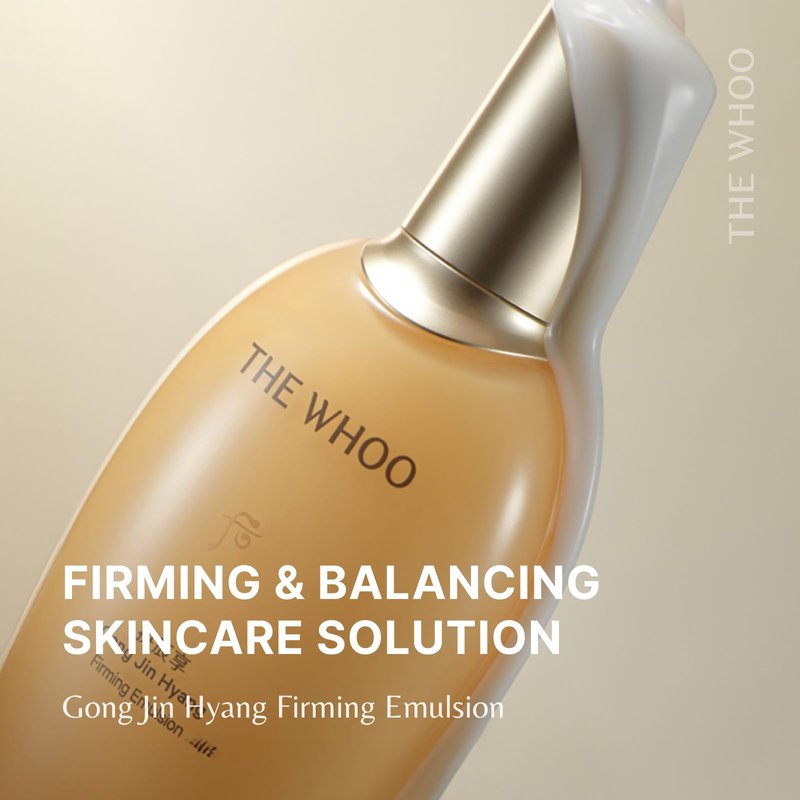 THE WHOO Gongjinhyang Firming Emulsion | Lightweight Anti-Aging Lotion with Glycoprotein & Arginine | Enhances Elasticity & Skin Resilience