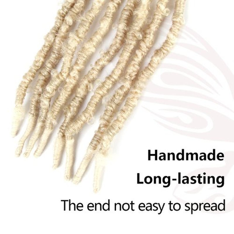 NISEYO NU Short Pre-looped Butterfly Locs Crochet Hair 12 Inch 8 Packs Light Weight & Soft Distressed Locs, 613#(Blonde)