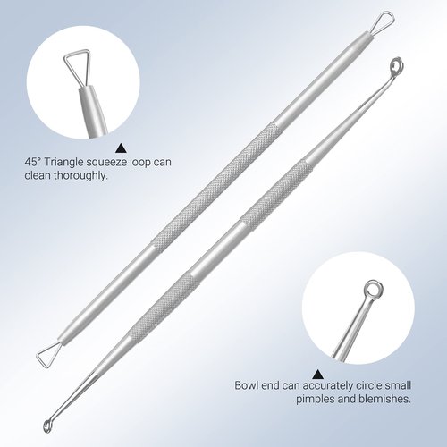 MelodySusie Blackhead Remover Pimple Popper Tool Kit Professional Blackhead Extractor Removal Tool for Nose Face with Portable Metal Case, Silver, Gifts for Women