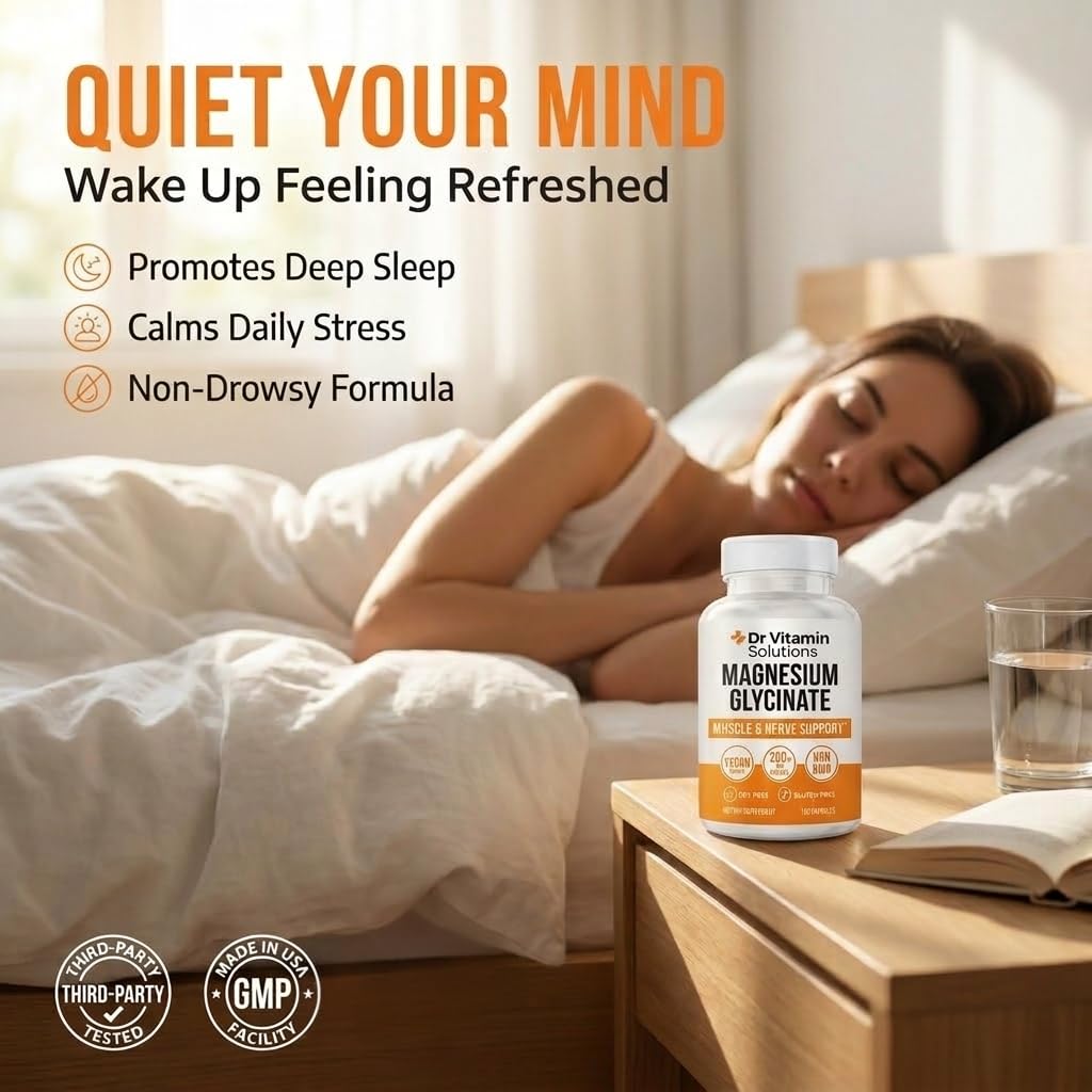 Magnesium Glycinate 200mg High Absorption Chelated Magnesium Supplement for Sleep, Stress, Muscle & Nerve Support, Calm & Relaxation - Vegan, Non-GMO, Gluten & Soy Free - 120 Capsules 4 Month Supply
