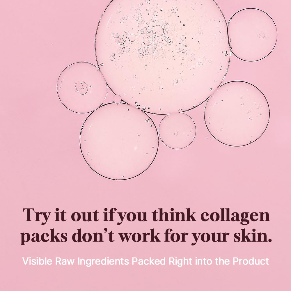 HEVEBLUE Pot Pore Peptamin Hydro Collagen Mask Pack 4ea - Hydrating Overnight Hydrogel Mask, Skin Firming, Pore Tightening, Hypoallergenic,Collagen Ampoule Absorbing Over Time