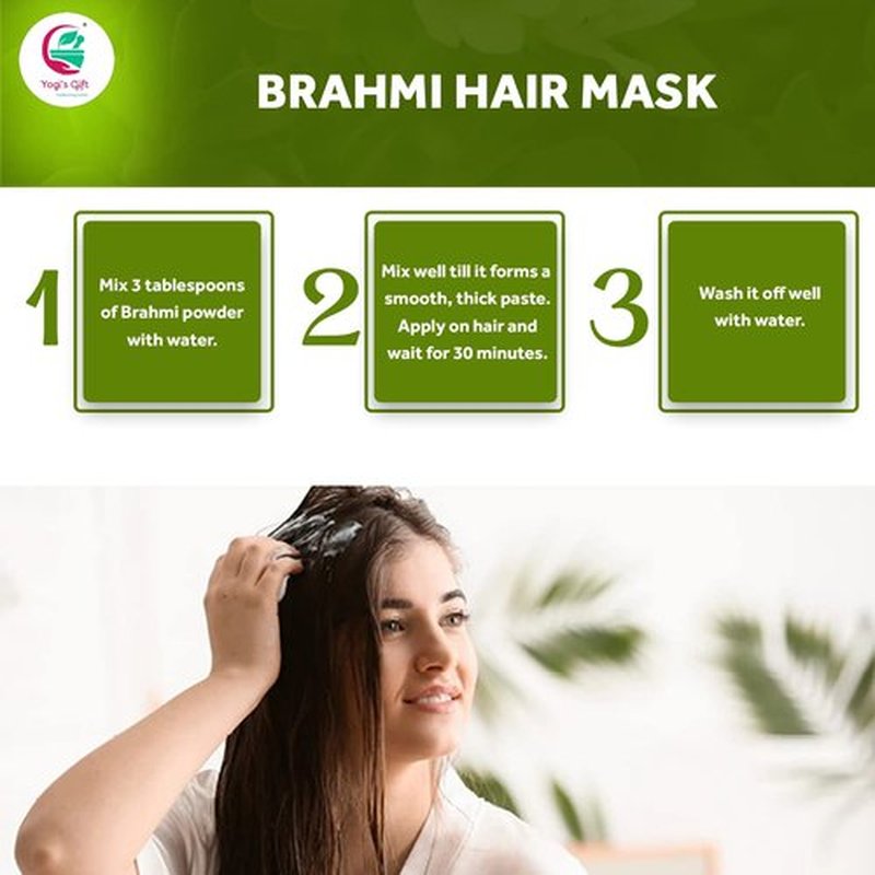 Yogi's Gift® | Brahmi Powder 8 Oz | Natural Hair Growth Booster & Volumizer | Scalp Nourishing Mask | Bacopa Monnieri powder