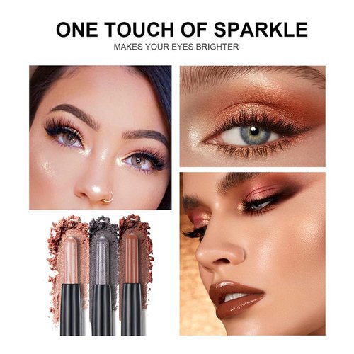SAUBZEAN Silver Gray Eyeshadow Stick Makeup, Cream Shimmer Eye Shadow Pencil, Hypoallergenic Waterproof Long Lasting Crayon, Smooth Glitter Primer Palette Eyeliner Make up