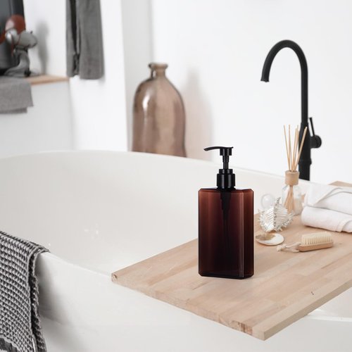 Yebeauty Pump Bottle Dispenser, 10oz 300ml Empty Plastic Shampoo Pump Bottles Shower Soap Dispenser Refillable Liquid Containers for Conditioner Body Wash, Bathroom Kitchen, 2 Pack Brown