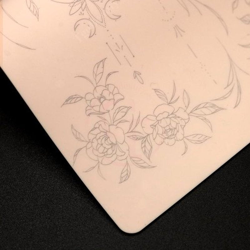 3pcs Premium Silicone Tattoo Training Pad Double Side Pre-Printed Pink Tiny Tattoo Practice Skin for Body Art Tattoo Training (3pcs)