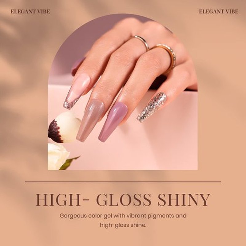 Beetles Gel Nail Polish Set-16 PCS 15ml Pink Nude Neutral Gel Polish Brown Glitter Uv Gel Nail Set Soak Off Nail Polish Daily Nail Design with Glossy Matte Base Top Coat Gifts for Wonen Girls
