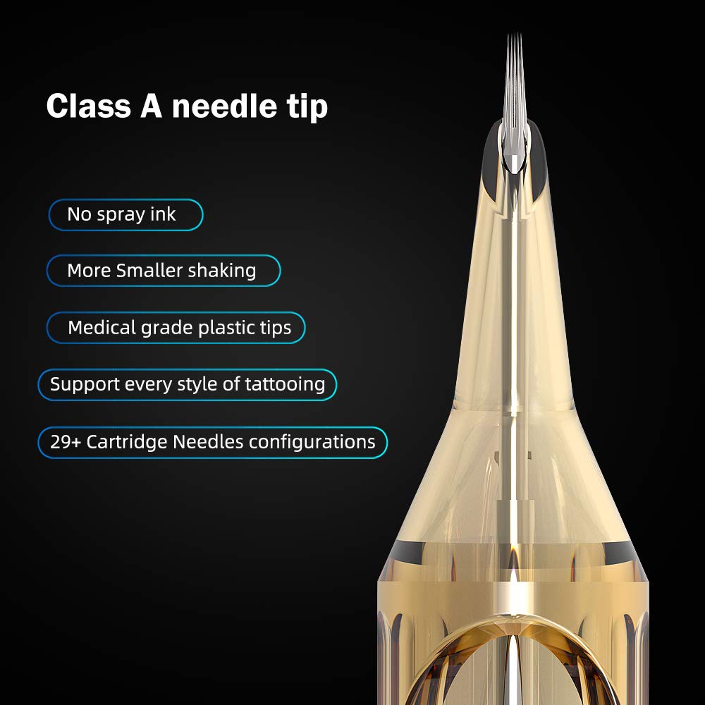 CHUSE 20pcs Cartridges Disposable Tattoo Needle Standard 19 Curved Magnum (1219RM)