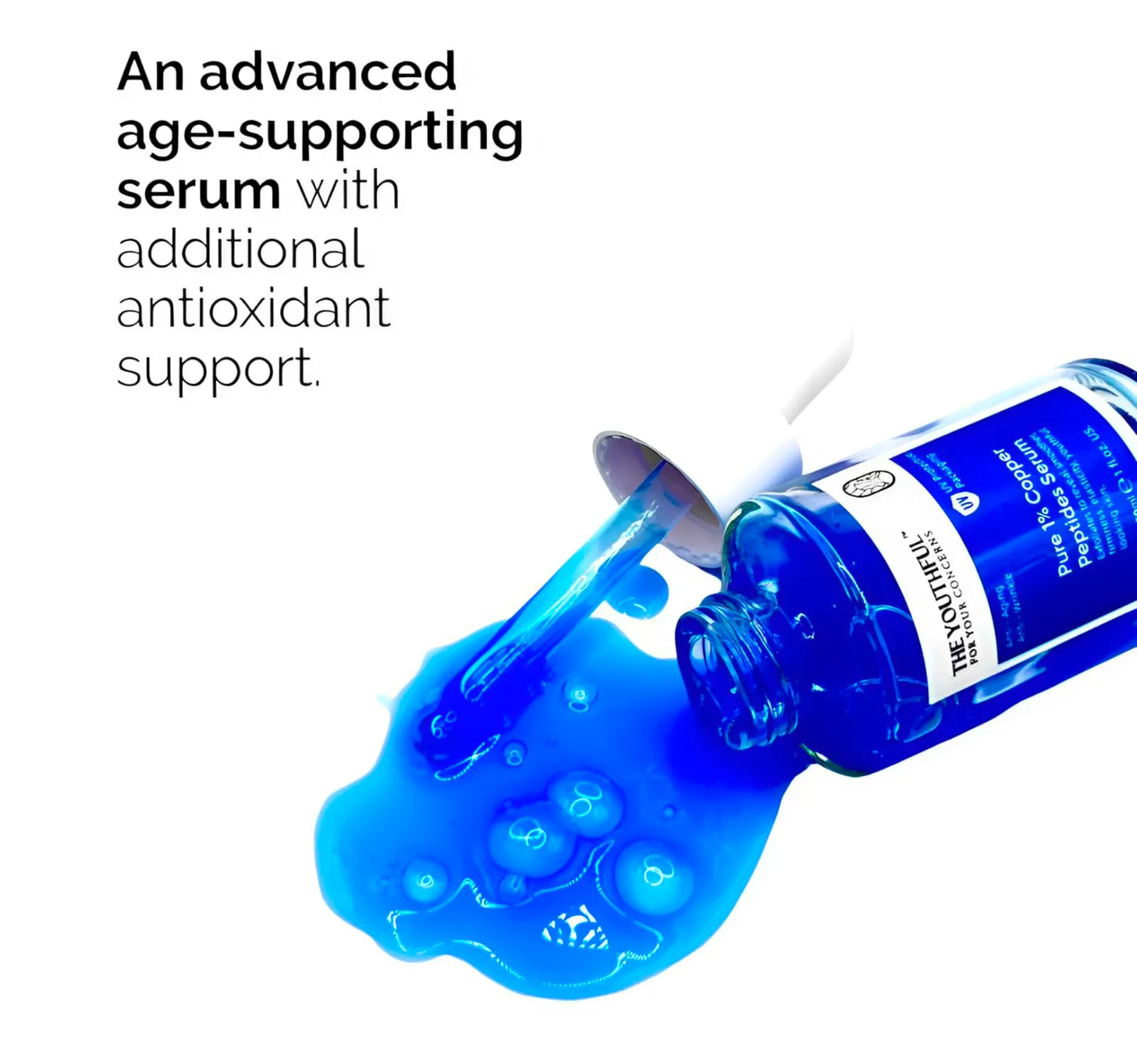 The Youthful - Copper Peptide Face Serum Collagen (Formula Same Buffet Plus Copper Peptides) Peptide Serum for Hydration, Anti-Aging, Firmness, Skin Elasticity, Copper Elixir - 30ML