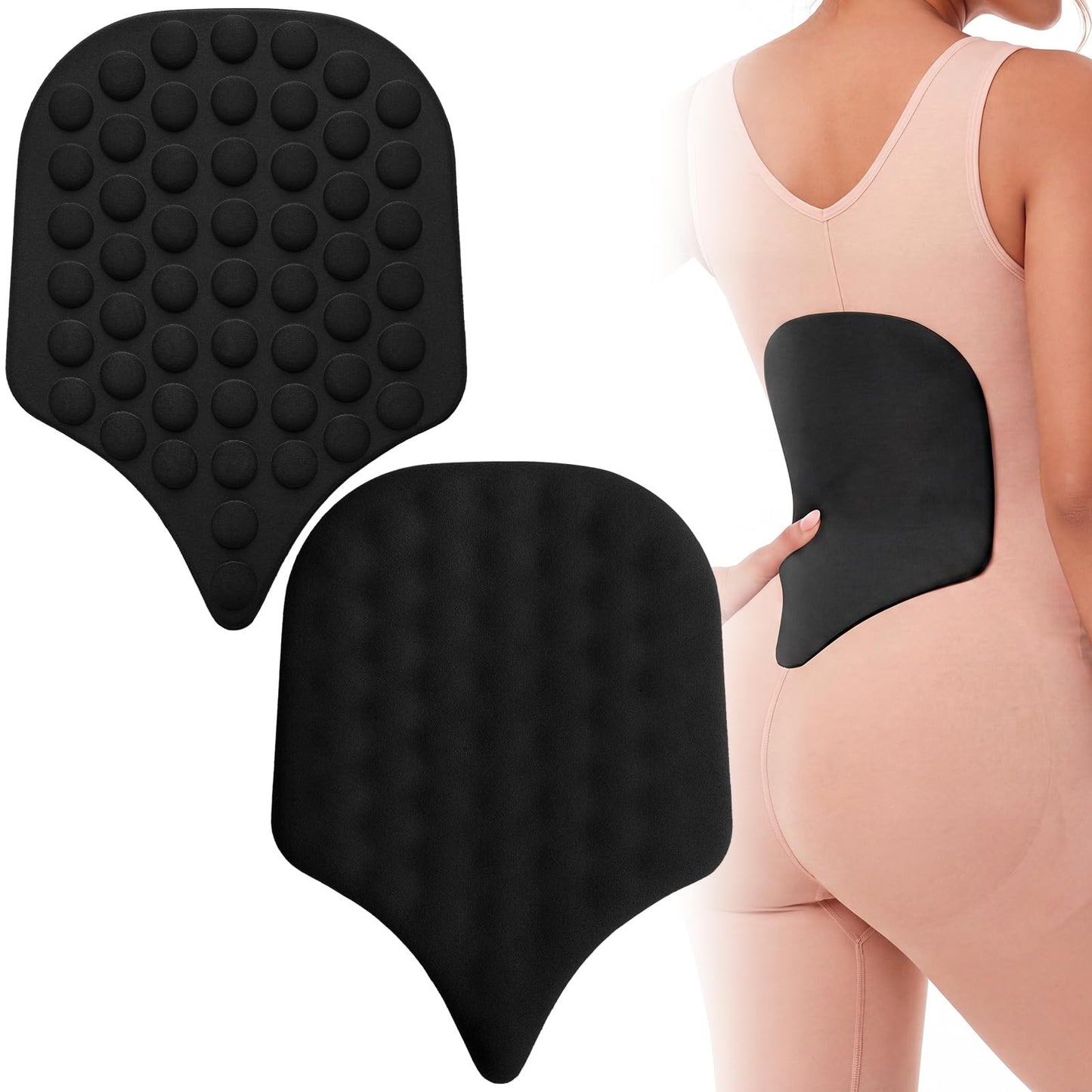 Outus Back Lipo Foam Compression Board Backboard with Bubble Massage, Soft Foam Back Compression Pad(Black)