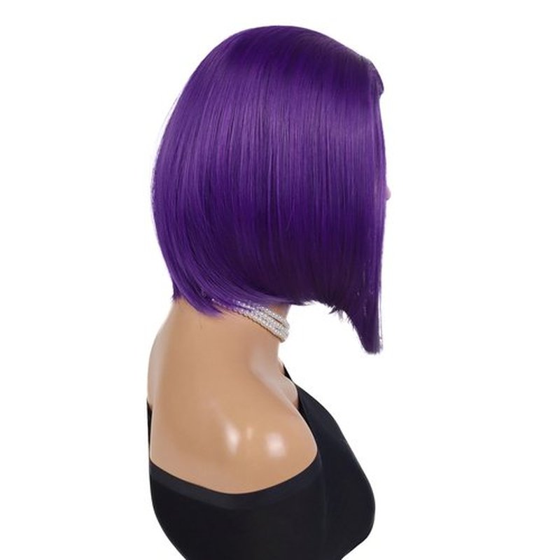 GNIMEGIL Purple Wig Cosplay Short Bob Wig Straight Hair, Halloween Costume Wigs for Women