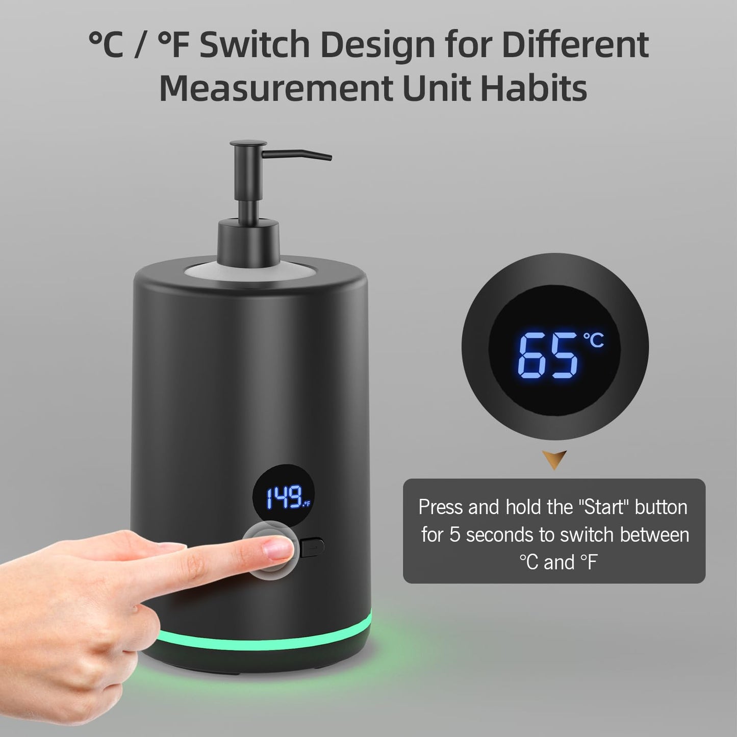 Lotion Warmer, Yofuly Portable Oil Warmer for Massage, Heated Lotion Dispenser Device with Gua Sha Roller Kit, Electric Massage Oil Digital Heater for Home and Salon Use, Black
